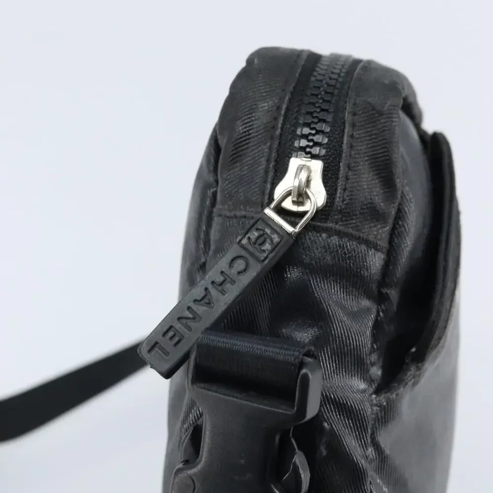 Chanel Coated Canvas Shoulder Bag Black